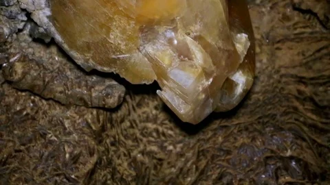 The Crystals in the Cave Stock Footage 70113808