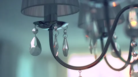 Crystals closeup. Hanging diamonds with blinking shining reflection Stock Footage 50045318