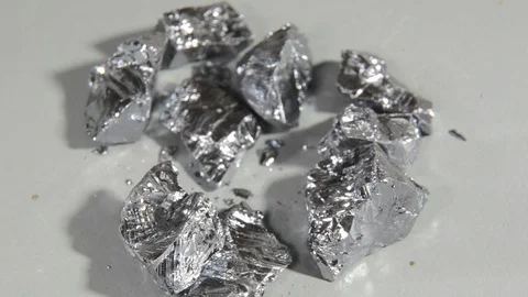 Crystals of the element Silicium rotates slowly, seamless playoff possible. Stock Footage 128931695