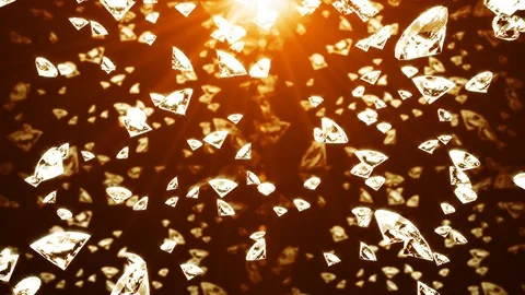 Crystals fall on an orange background. Background for advertising. 3d render 動画素材 119274188