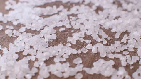 Crystals of food salt close-up Video stock 140011253
