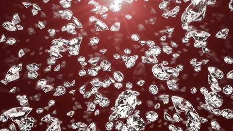Crystals glittering in rays of light fall on a greren background. shallow depth Vídeos de archivo 122831921
