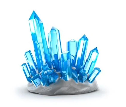 Crystals growing. Isolated on white Stock Illustration