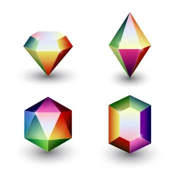 Crystals icons set Stock Illustration