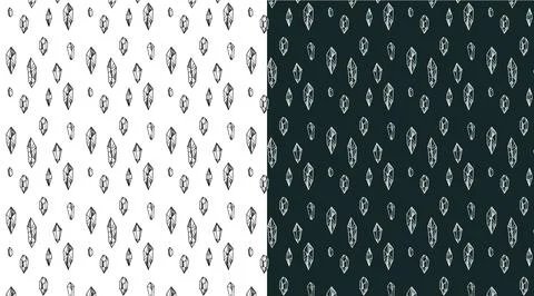 Crystals illustration pattern in doodle style. A set of crystals. collectio.. Stock Illustration