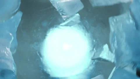 Crystals of a piece of ice move cyclically in a circle Stock Footage 262749262
