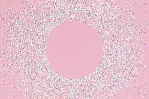 Crystals on a pink background. Stock Photos