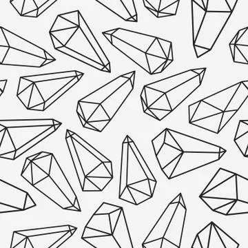 Crystals seamless patterm Stock Illustration