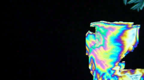 Crystals of vitamin B6 under microscope Stockbeeldmateriaal 24488617