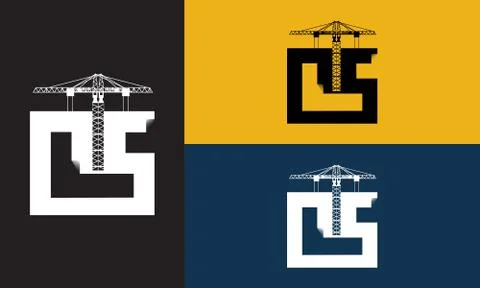 CS Construction Bridge Logo Word mark vector corporate brand Ilustración de archivo