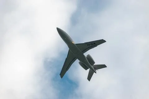 CS-DLM Dessault Falcon 2000EX jet in Zurich in Switzerland Foto stock