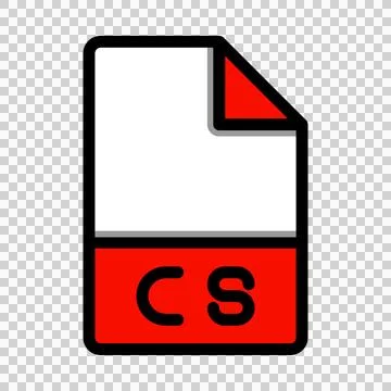Cs file type format icon. extension document files icons symbol.  Illustrazione stock