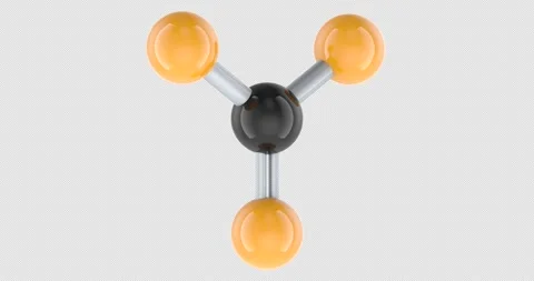 CS3 carbon trisulfide molecule model rotation animation seamlessly loopable.. Stock Footage 334816029