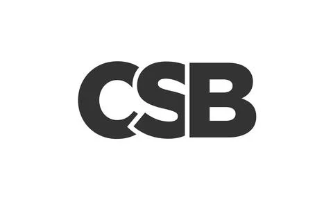 CSB logo design template with strong and modern bold text. Initial based ve.. 스톡 일러스트
