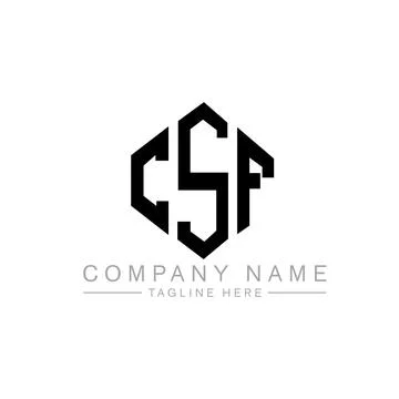 CSF letter logo design with polygon shape. CSF polygon and cube shape logo .. Stock Illustration
