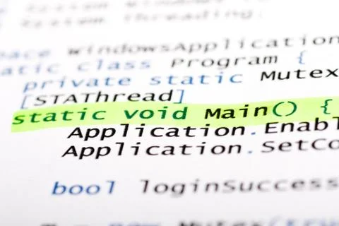 Csharp code Stock Photos