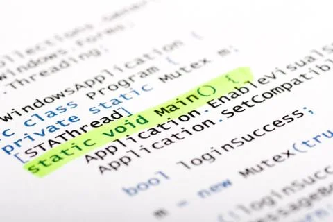 Csharp code Stock Photos