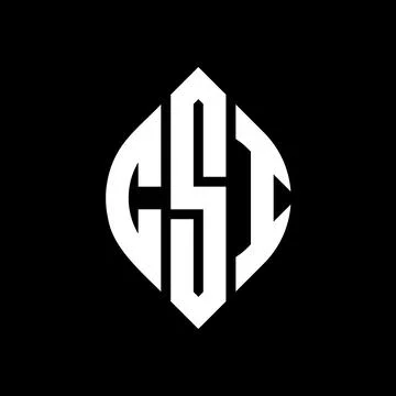 CSI circle letter logo design with circle and ellipse shape. CSI ellipse lett Stock Illustration