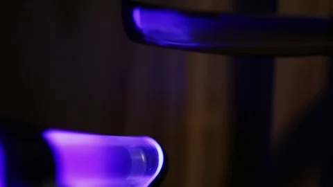 CSI fingerprints at door handle on UV light Stock Footage 73258643