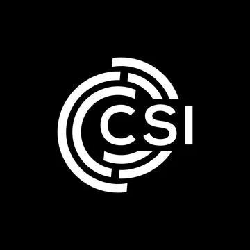 CSI letter logo design on black background. CSI creative initials letter logo Stock Illustration