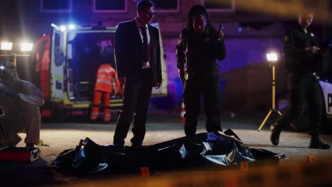 CSI Team in Crime Scene Stock Footage 224531610