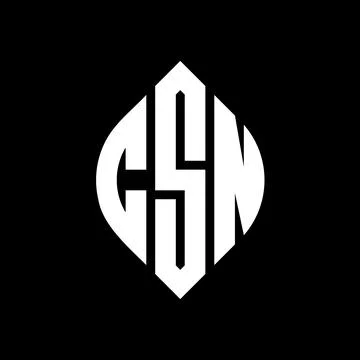CSN circle letter logo design with circle and ellipse shape. CSN ellipse lett Stock Illustration