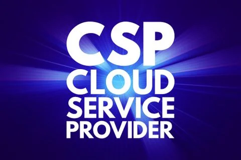 CSP - Cloud Service Provider acronym technology business concept background Stock Illustration