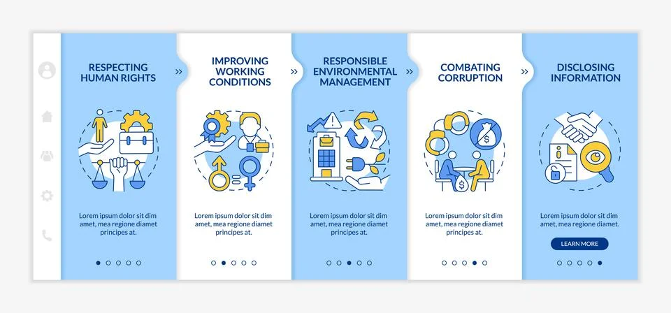 CSR issues onboarding vector template Stock Illustration
