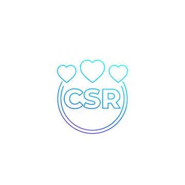 CSR vector line icon, corporate social responsibility Stock Illustration