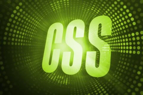 Css against green pixel spiral Stock-Illustration