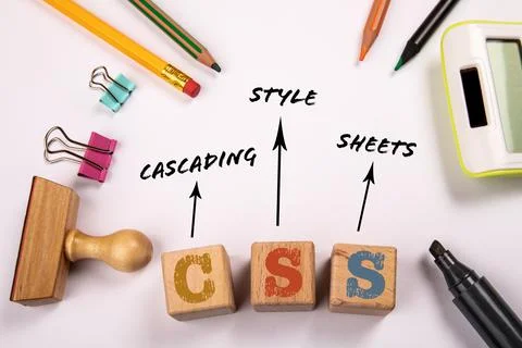 CSS - Cascading Style Sheets. Text on a white office table Stock Photos