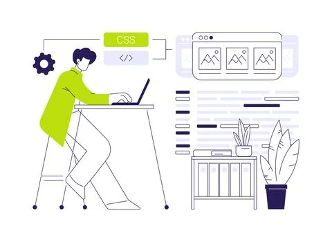 CSS code abstract concept vector illustration. Stock Illustration