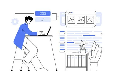 CSS code abstract concept vector illustration. Stock Illustration