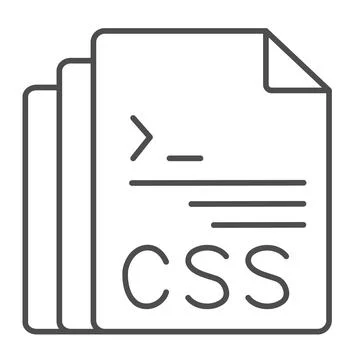 Css code document files thin line icon, programming concept, css doc vector sign Stock Illustration