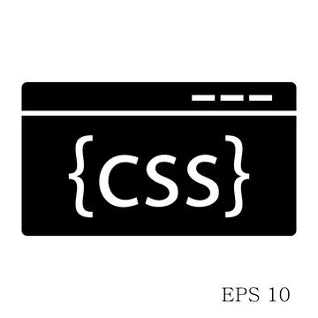 CSS Code Icon isolated on white background flat style. Illustration