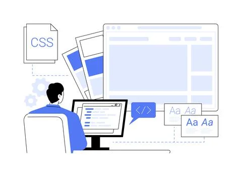 CSS code isolated cartoon vector illustrations. Stock Illustration