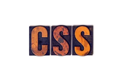 CSS Concept Isolated Letterpress Type Foto stock