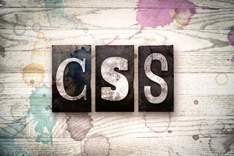 CSS Concept Metal Letterpress Type 스톡 일러스트