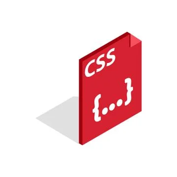 CSS file extension icon, isometric 3d style 스톡 일러스트