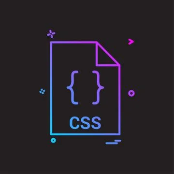 Css file file extension file format icon vector design Ilustración de archivo