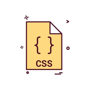 Css file file extension file format icon vector design Ilustración de archivo