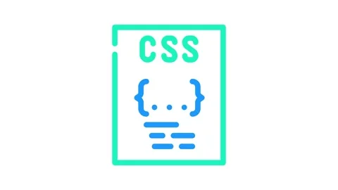 Css file format document color icon animation Stock Footage 327271829