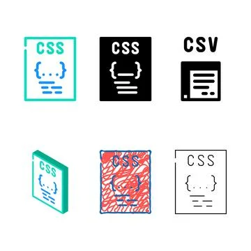 Css file format document color icon vector styleset Illustrazione stock