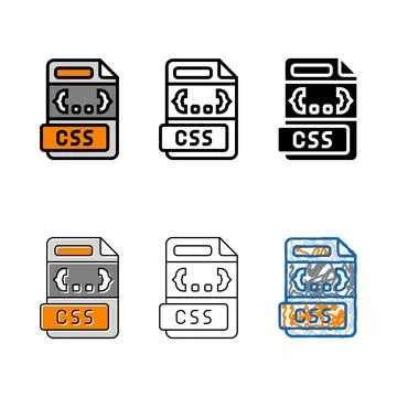 Css file format document color icon vector styleset 스톡 일러스트