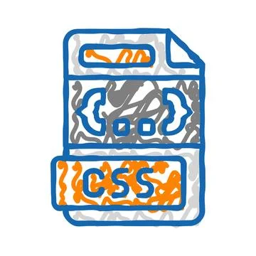 Css file format document icon doodle illustration Stock Illustration
