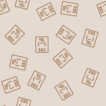 Css file format document line vector seamless pattern Illustrazione stock