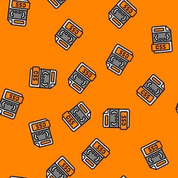 Css file format document vector seamless pattern Stock Illustration