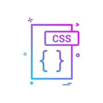 Css file format icon vector design Ilustración de archivo