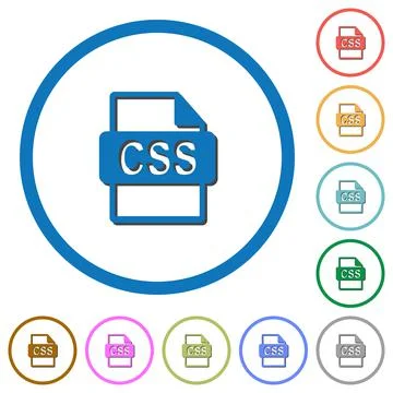CSS file format icons with shadows and outlines Stock Illustration