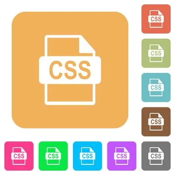 CSS file format rounded square flat icons Stock Illustration